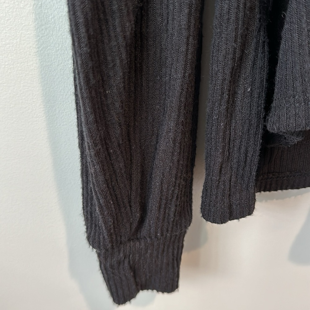 NWT PST by Project Social T Wren Small Rib Knit Soft Hoodie Top Blac Women's L - Picture 4 of 8